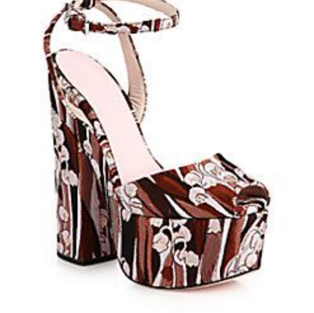 GIAMBA Paris Floral Platform Heels